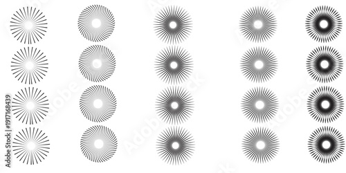 Sun shines or sun ray icon. Sun over sea or ocean icons, Minimalist sun logo or sunrise icons or sunset icons