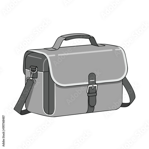 Grey Messenger Bag Illustration