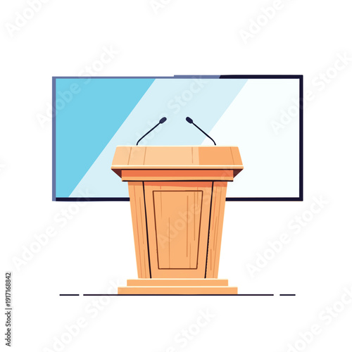 Public Speaking Podium with Microphones