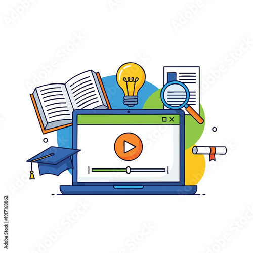 Online Education and Research Concept