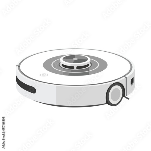 Modern White Robot Vacuum Cleaner
