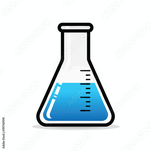 Laboratory Flask with Blue Liquid