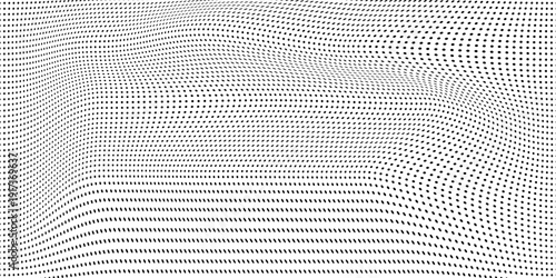 Dotted gradient vector illustration, white and black halftone background, horizontal seamless dotted lines, monochrome dots texture backdrop, retro effect. modern