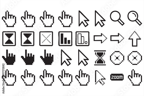 Mouse Pointer and Loading Hourglass Minimal Set