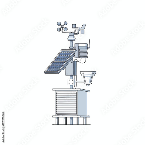 Creative Weather Station with Solar Panel and Storage Equipment for Eco Friendly Monitoring
