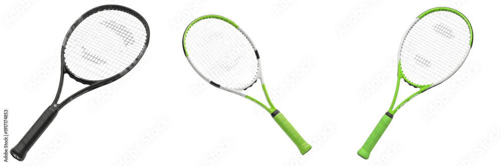 Ταπετσαρία Set and collection tennis racket professional sports equipment isolated on white