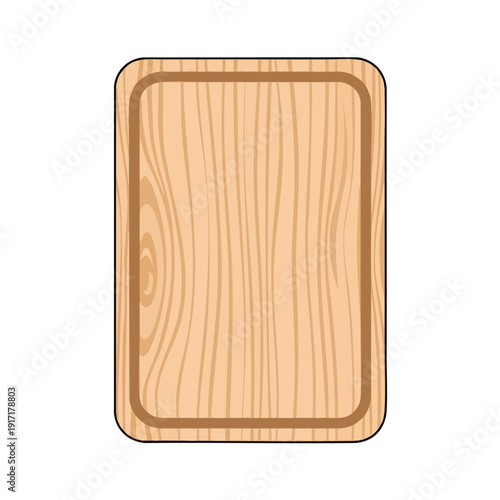 Empty Wooden Cutting Board for Food Preparation and Kitchen Use