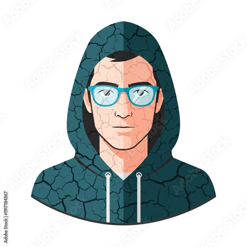 Cracked Hoodie Hacker Avatar