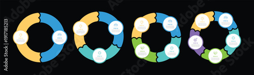 Modern Round Chart Infographic Template with a five Steps for Success. Template for cycle diagram, graph, presentation and round chart. Vector EPS 10