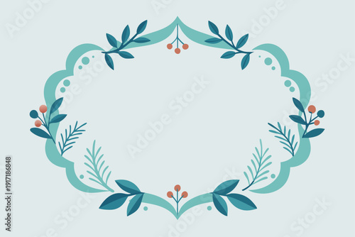 Elegant frame featuring natural winter elements, ideal for sophisticated holiday and seasonal card designs.