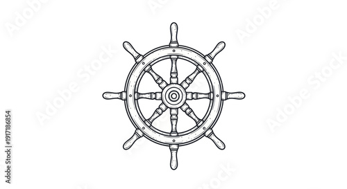 Vintage Wooden Ship Steering Wheel, Nautical Helm, Nautical Navigation