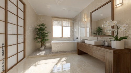 Wallpaper Mural Elegant Modern Bathroom Design with Natural Light and Serenity Torontodigital.ca