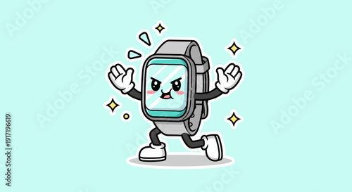 Playful Cartoon Backpack Mascot Character Illustration.