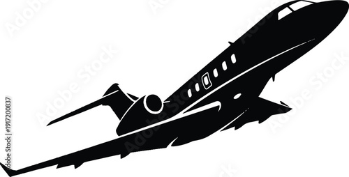 Sleek private jet soaring through the sky, a symbol of luxury travel and business aviation