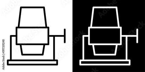 Cement mixer icon in outline style representing construction, building work, concrete mixing and industrial equipment for web and app UI design.