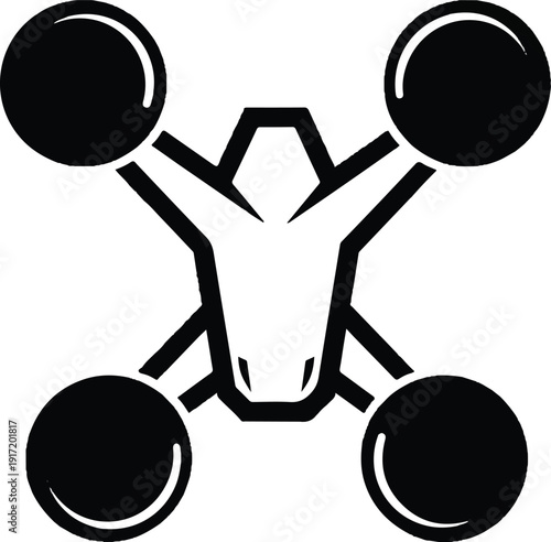 Quadcopter Drone Illustration Featuring Drones, Aviation, Technology, Aircraft, and Machines