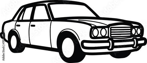 Vintage Car Illustration Featuring Classic Automobile Design Elements