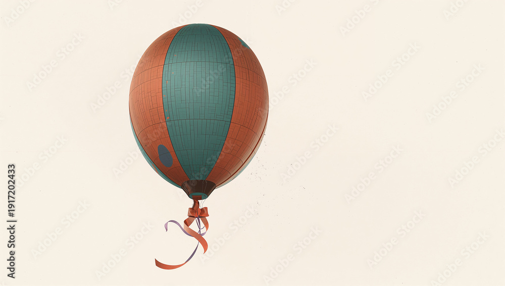 Fototapeta premium 淡い空の下でステンドグラス風の風船がふわりと浮く