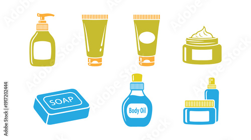 Lotion Icon set Design Style

