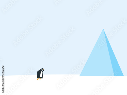 Premium Minimalist Adélie Penguin Geometric Vector Art