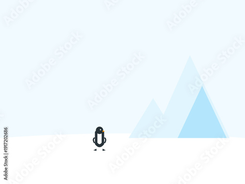 Premium Minimalist Adélie Penguin Geometric Vector Art