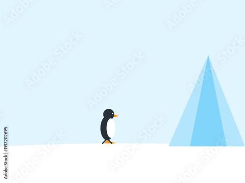 Premium Minimalist Adélie Penguin Geometric Vector Art