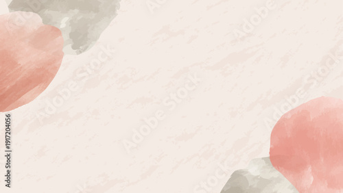 和モダンなデザインの水彩で描いた赤とグレーの丸モチーフの背景素材