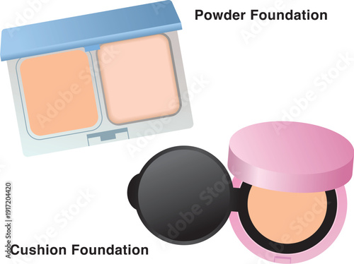 パウダーファンデーションとクッションファンデーションのセット（文字あり）