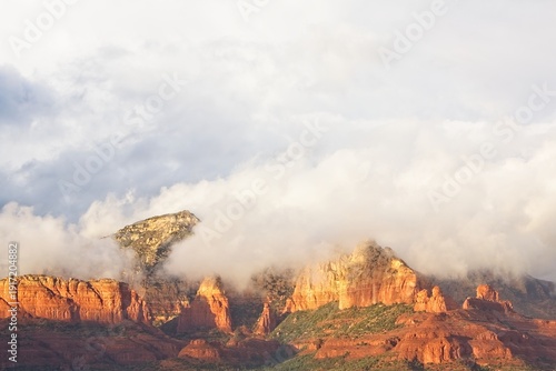 Storm clouds over the Red Rocks of Sedona, Arizona.