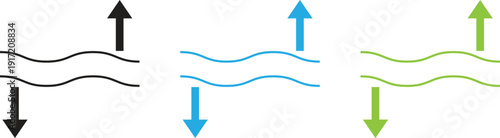 Abstract Wave and Directional Arrow Icon Set