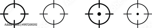 Crosshair Target Icon Set Vector – Aim Focus and Precision Symbol Collection