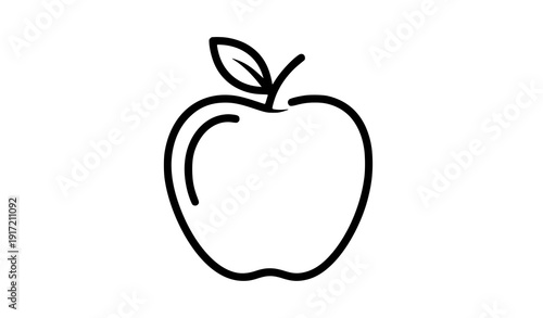 Minimal apple outline icon vector for print design