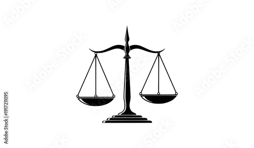 Elegant scales of justice symbol vector illustration
