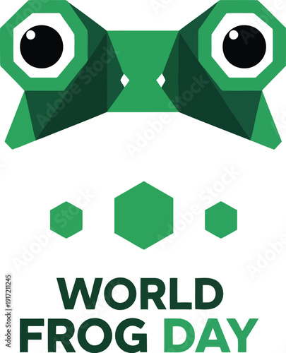 Celebrate World Frog Day with Vibrant Green Frog Illustration for Eco-Friendly and Nature Campaigns