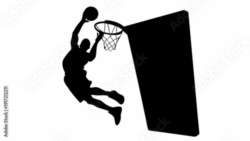 Dynamic basketball player dunking with athleticism