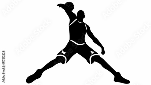 Professional basketball player in dynamic jump shot motion