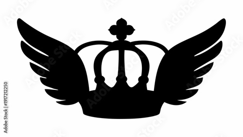 Stunning crown with wings symbolizing power and freedom