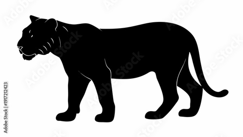 Majestic black panther standing in powerful stance