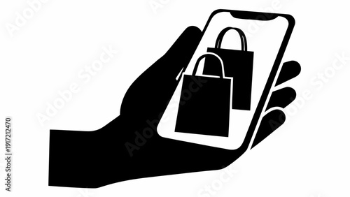 Secure online shopping on mobile device with lock icon