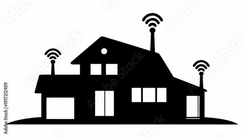Modern smart home with wireless network connection
