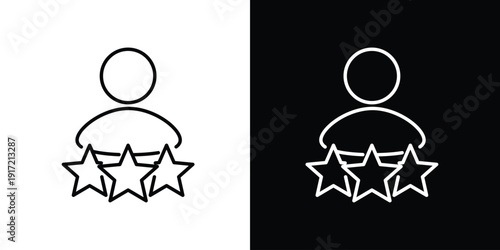 Customer Review and Rating Icon with Three Stars, Symbolizing User Feedback, Quality, and Satisfaction for Product or Service Evaluation