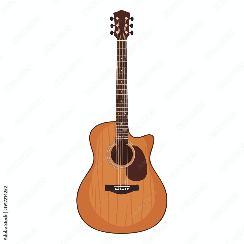 Fototapeta premium Light Brown Acoustic Guitar Illustration