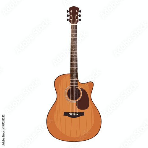 Light Brown Acoustic Guitar Illustration