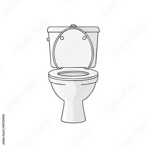 Illustration of an open toilet on white background