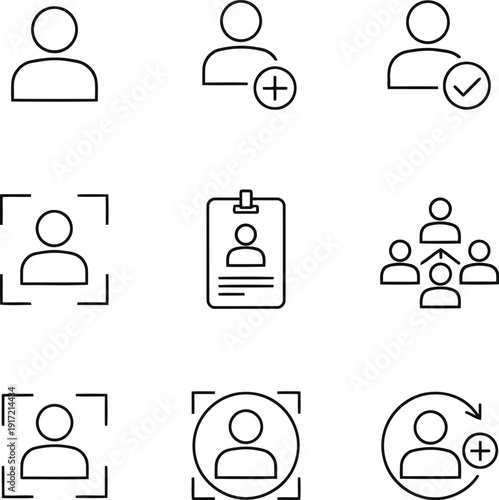 Diverse human profile icon set for user management identity and social connections vector