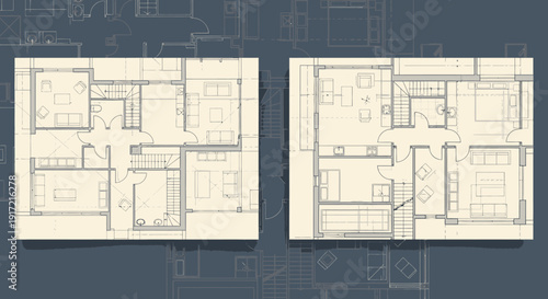 Blueprints of Residential Floor Plans via RJ ImageFX Auto Showing Layout and Design