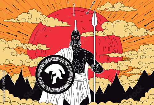 ares mars god of war on battlefield