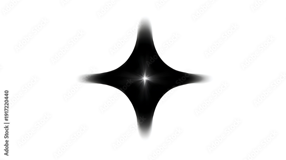 Fototapeta premium An abstract shape star is gleaming with dark color