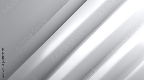 Abstract minimalist white lines create a modern aesthetic. The geometric pattern of shadows and light suggests depth and dimension. The lines are crisp, clean, and precisely arranged.