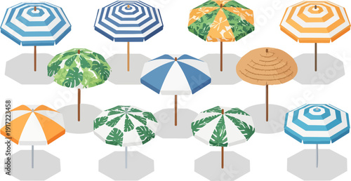 Beach umbrellas and parasols